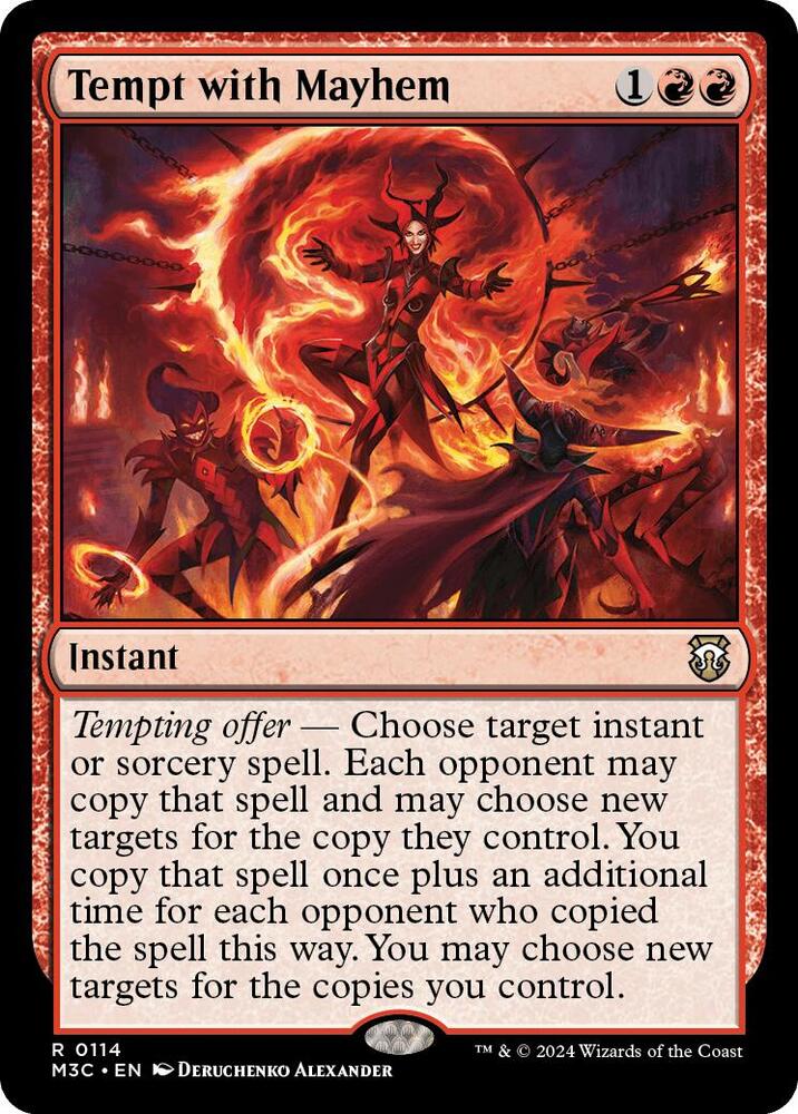 Tempt with Mayhem 114 card from Commander: Modern Horizons 3