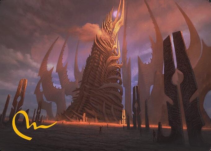 Phyrexian Tower Art Card (Gold-Stamped Signature) 23 card from Art Series: Modern Horizons 3