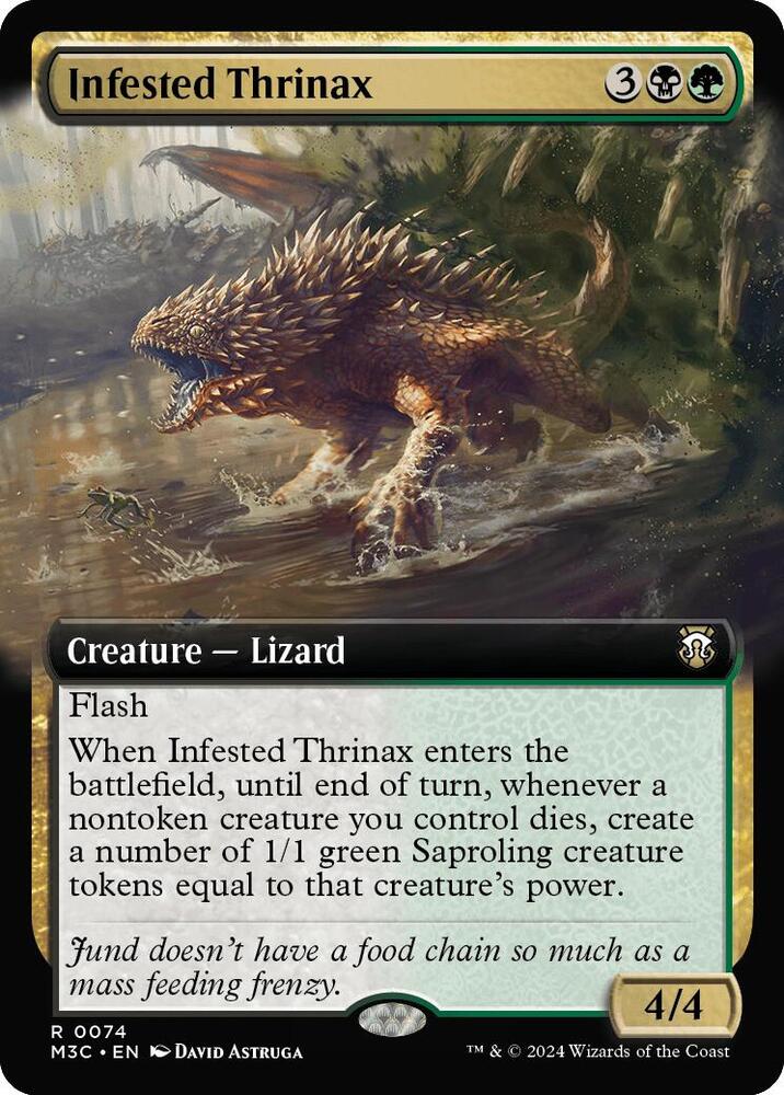 Infested Thrinax (Extended Art) (Ripple Foil) 74 card from Commander: Modern Horizons 3