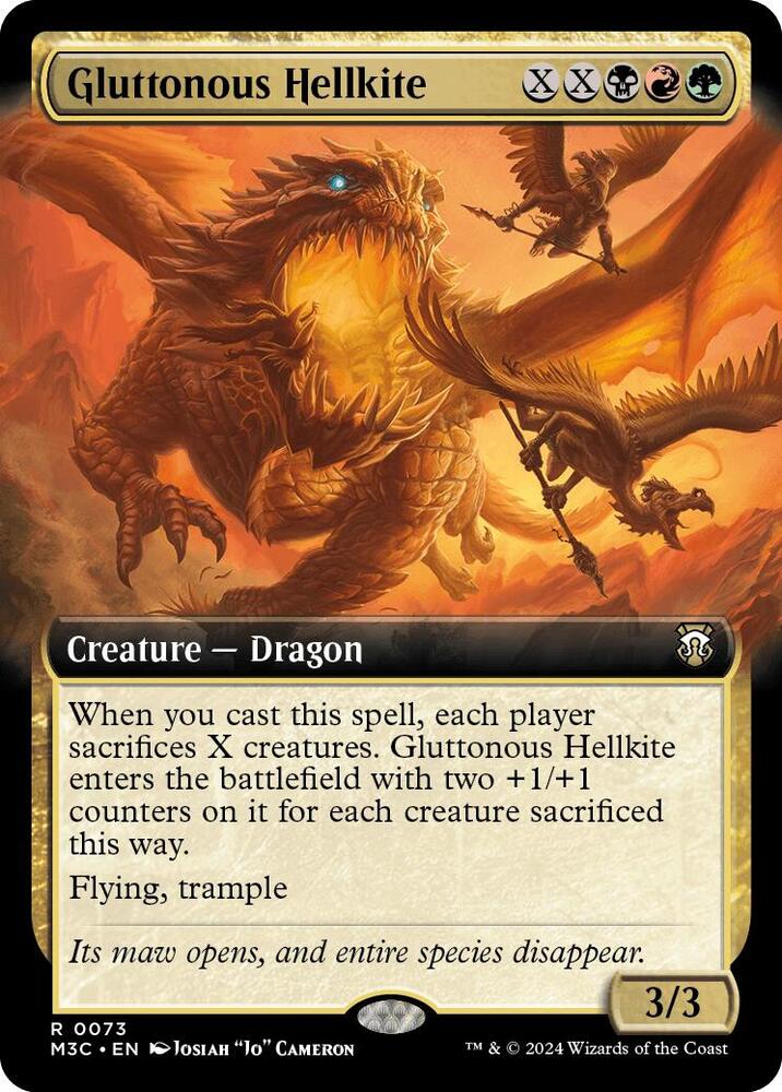 Gluttonous Hellkite (Extended Art) 73 card from Commander: Modern Horizons 3