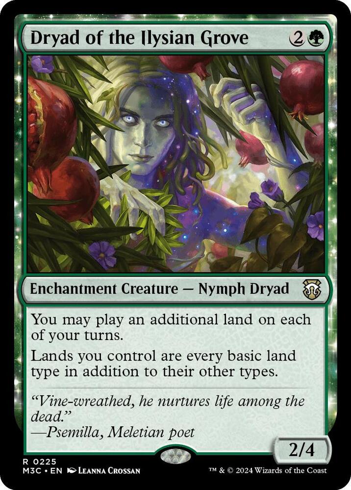 Dryad of the Ilysian Grove (Ripple Foil) 225 card from Commander: Modern Horizons 3