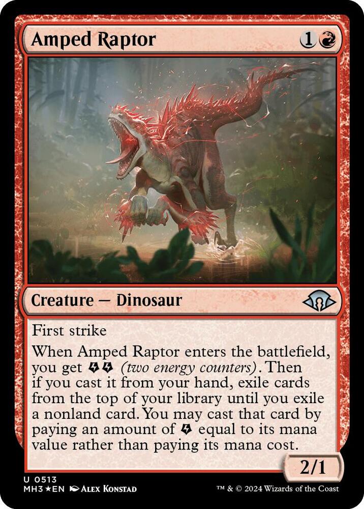 Amped Raptor (Ripple Foil) 513 card from Modern Horizons 3