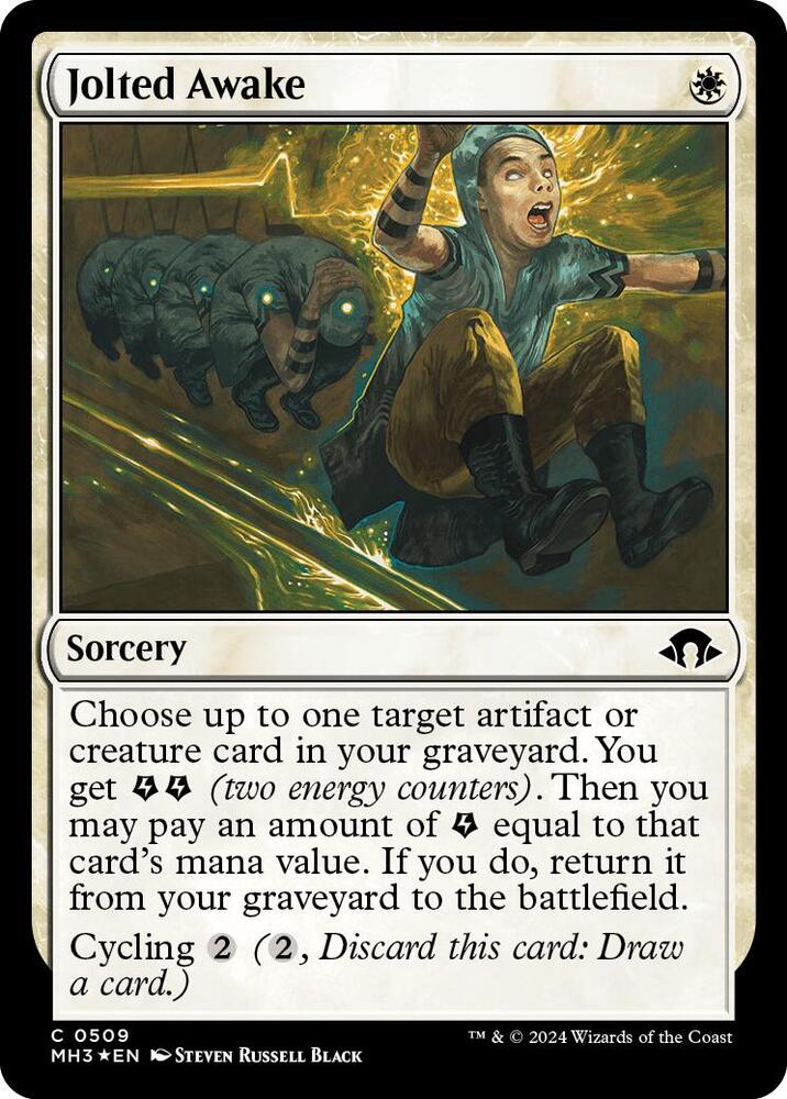 Jolted Awake (Ripple Foil) 509 card from Modern Horizons 3