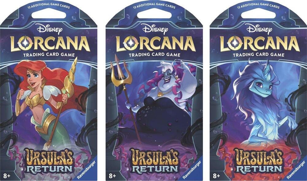 Disney Lorcana: Ursula's Return Sleeved Booster Pack Art Bundle [Set of 3] card from Ursula's Return