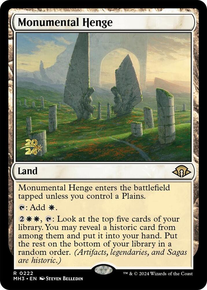 Monumental Henge 222 card from Prerelease Cards