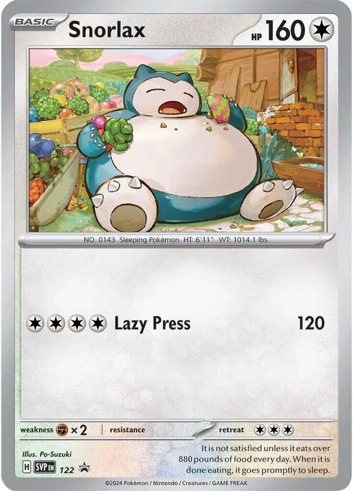 Snorlax 122 card from SV: Scarlet & Violet Promo Cards