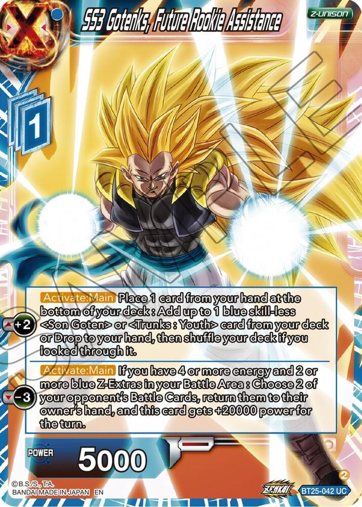 SS3 Gotenks, Future Rookie Assistance BT25-042 card from Legend of the Dragon Balls