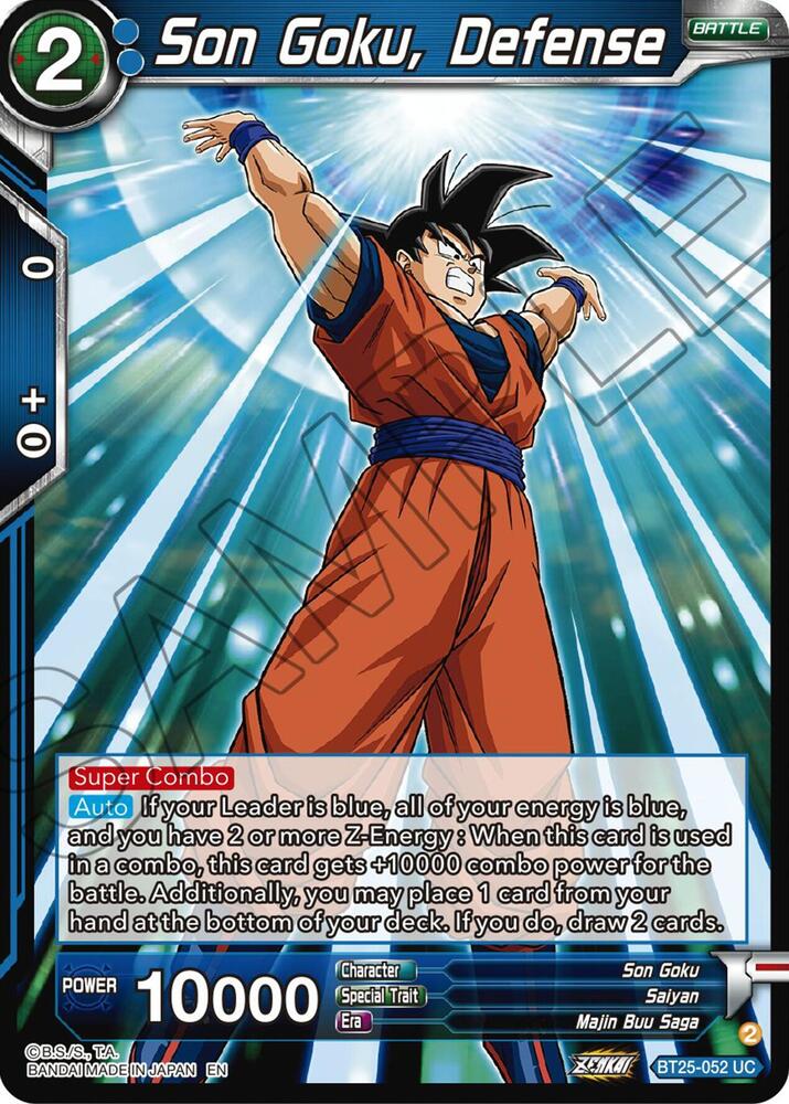 Son Goku, Defense BT25-052 card from Legend of the Dragon Balls