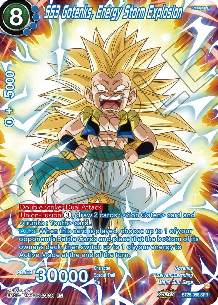 SS3 Gotenks, Energy Storm Explosion (SPR) BT25-058 card from Legend of the Dragon Balls