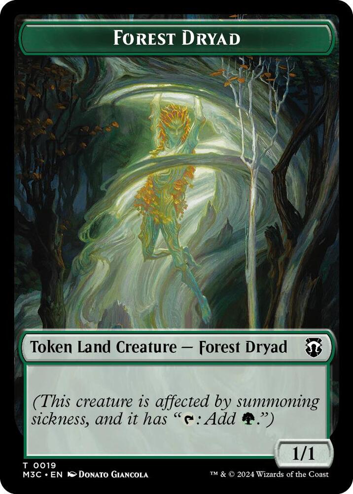 Forest Dryad // Emblem - Vivien Reid Double-Sided Token 19 // 28 card from Commander: Modern Horizons 3