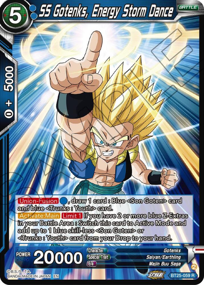 SS Gotenks, Energy Storm Dance BT25-059 card from Legend of the Dragon Balls