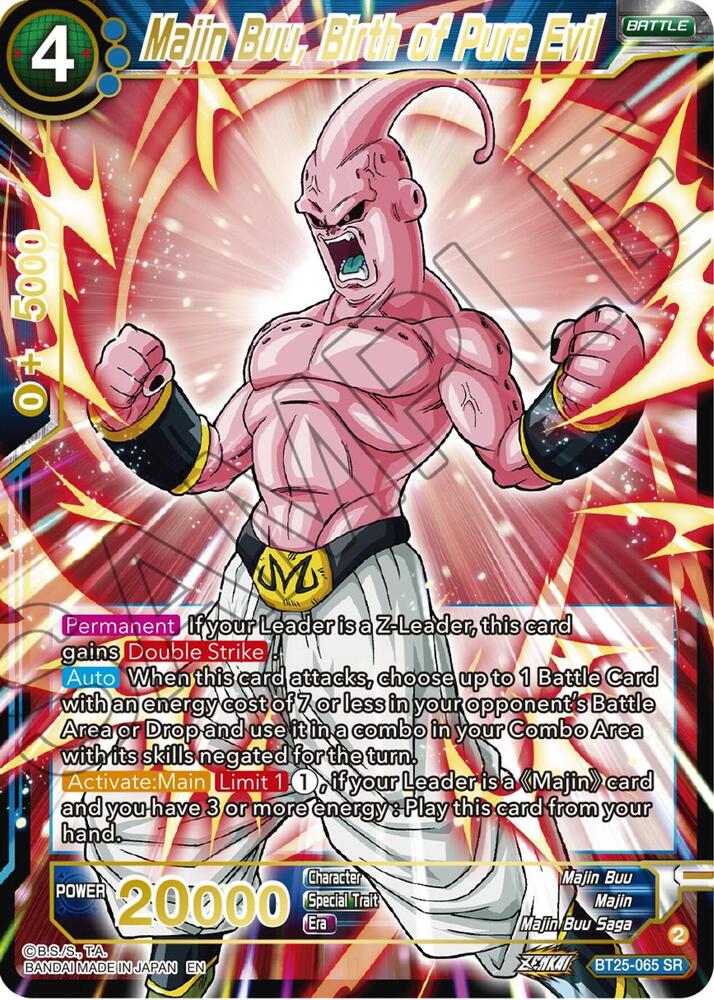 Majin Buu, Birth of Pure Evil BT25-065 card from Legend of the Dragon Balls