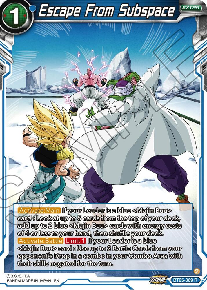 Escape From Subspace BT25-069 card from Legend of the Dragon Balls