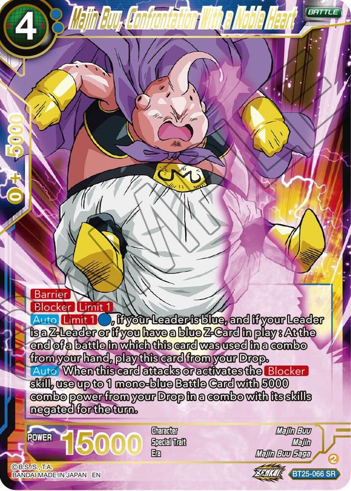 Majin Buu, Confrontation With a Noble Heart BT25-066 card from Legend of the Dragon Balls