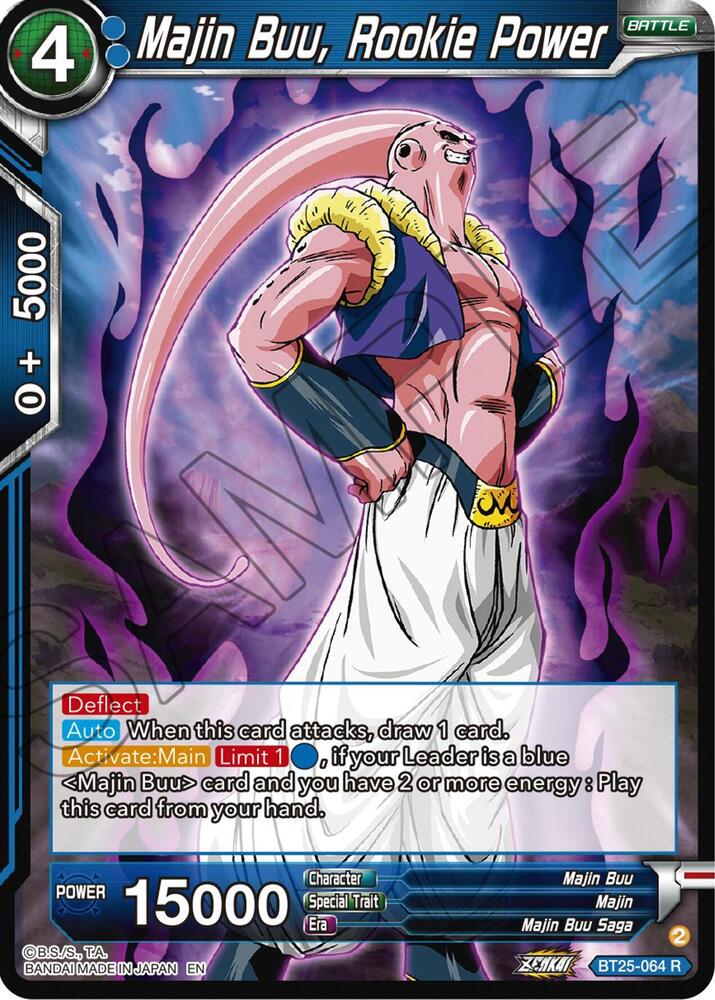 Majin Buu, Rookie Power BT25-064 card from Legend of the Dragon Balls