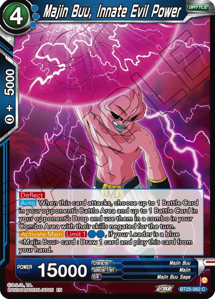 Majin Buu, Innate Evil Power BT25-062 card from Legend of the Dragon Balls