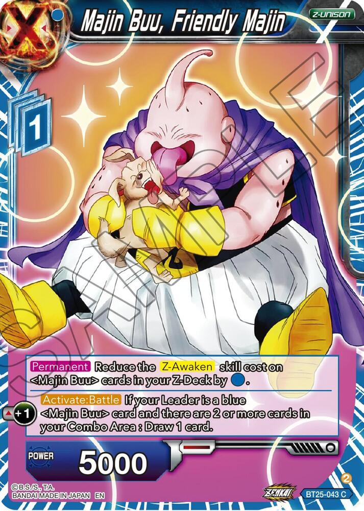 Majin Buu, Friendly Majin BT25-043 card from Legend of the Dragon Balls