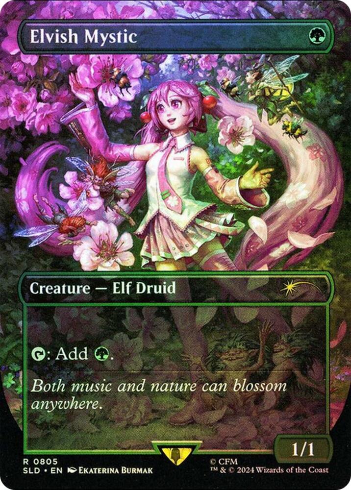 Elvish Mystic (Rainbow Foil) 805 card from Secret Lair Drop Series