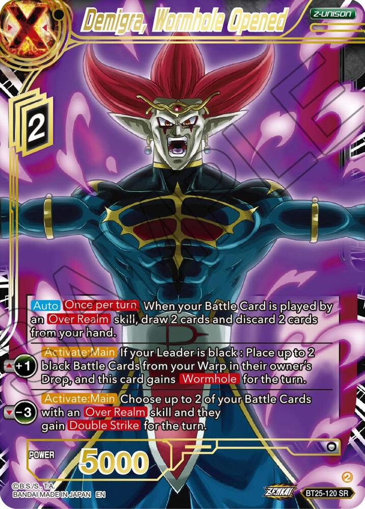 Demigra, Wormhole Opened BT25-120 card from Legend of the Dragon Balls