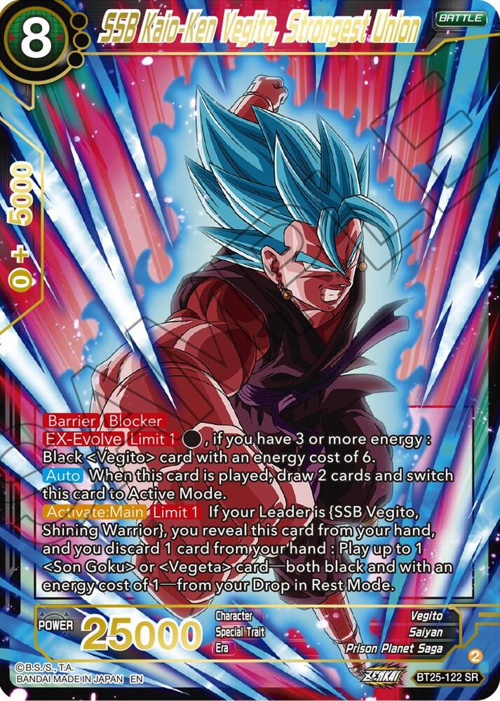 SSB Kaio-Ken Vegito, Strongest Union BT25-122 card from Legend of the Dragon Balls