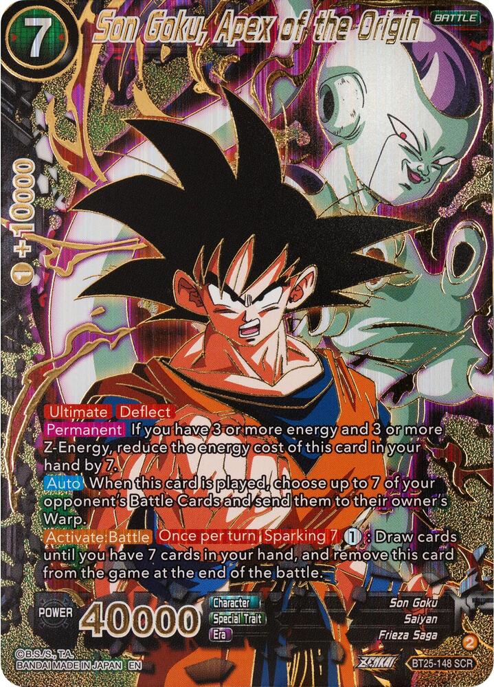 Son Goku, Apex of the Origin BT25-148 card from Legend of the Dragon Balls