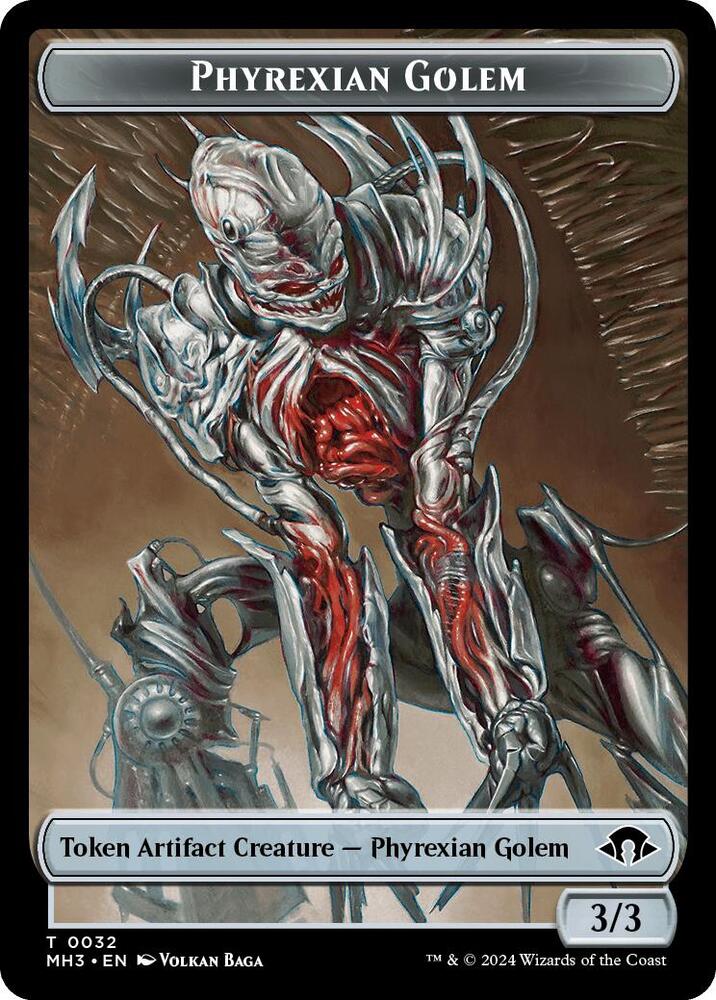 Phyrexian Golem // Energy Reserve Double-Sided Token 32 // 36 card from Modern Horizons 3