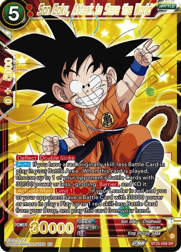 Son Goku, Attack to Save the World BT25-009 card from Legend of the Dragon Balls