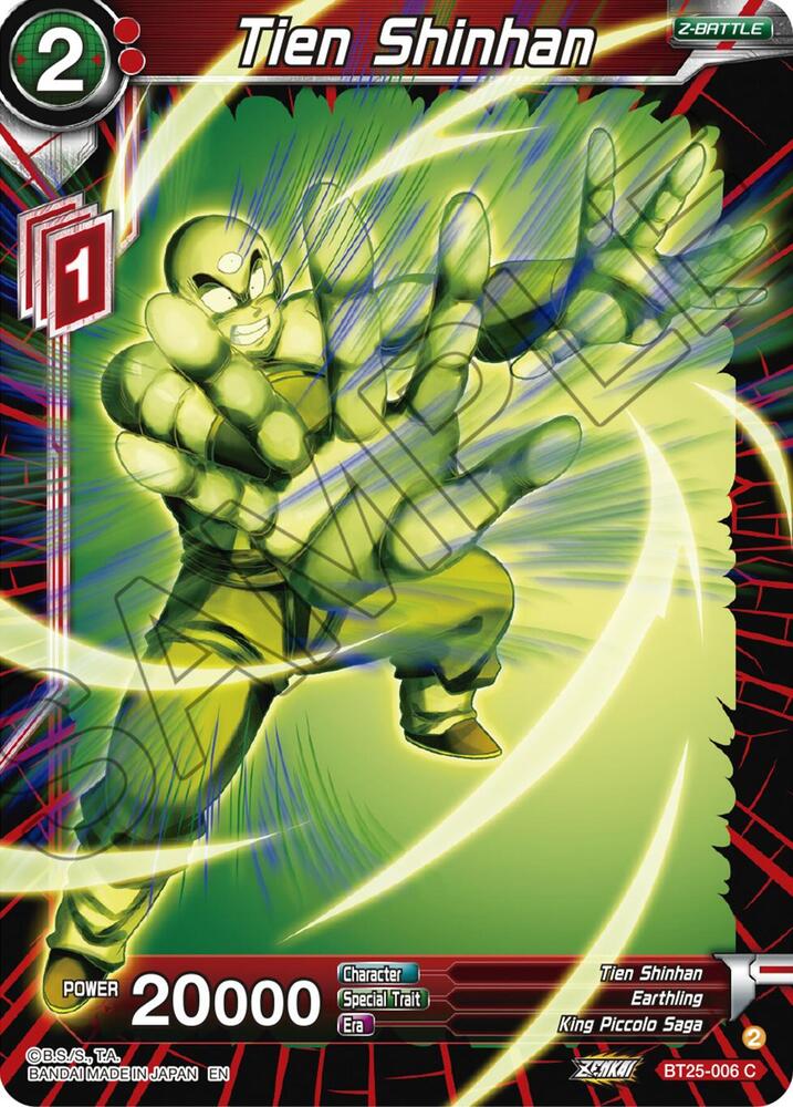 Tien Shinhan BT25-006 card from Legend of the Dragon Balls