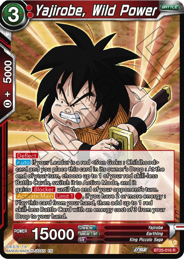 Yajirobe, Wild Power BT25-016 card from Legend of the Dragon Balls