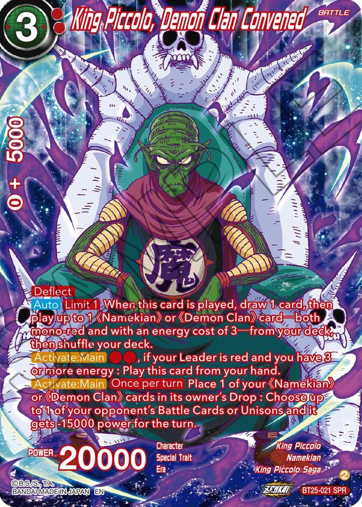 King Piccolo, Demon Clan Convened (SPR) BT25-021 card from Legend of the Dragon Balls