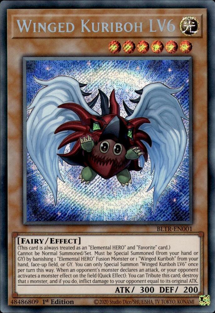 Winged Kuriboh LV6 BLTR-EN001 card from Battles of Legend: Terminal Revenge