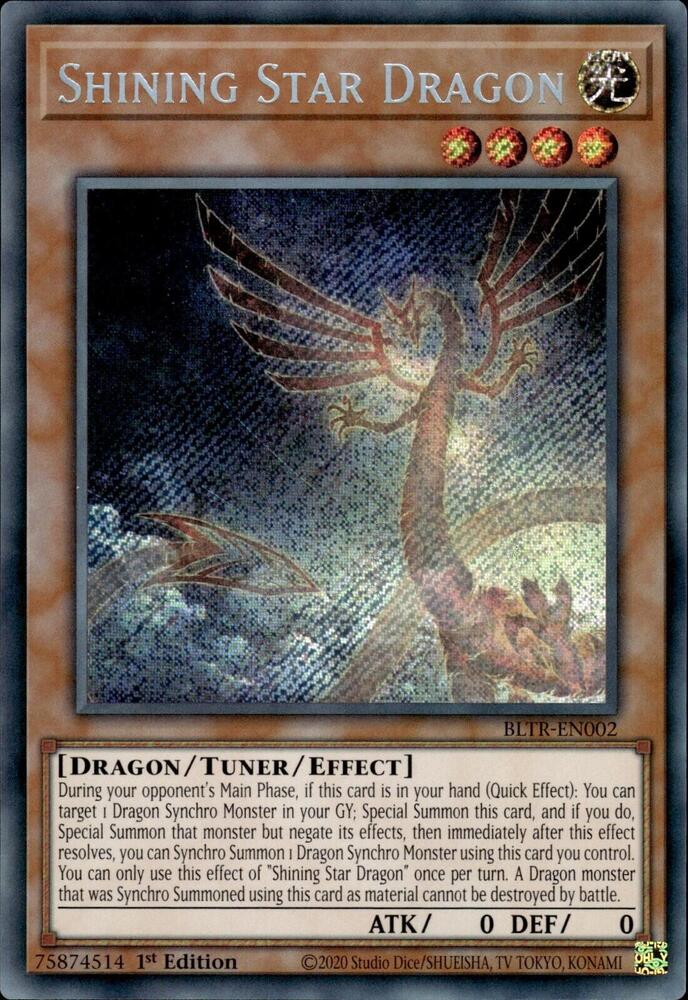 Shining Star Dragon BLTR-EN002 card from Battles of Legend: Terminal Revenge