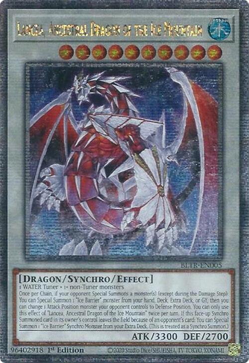 Lancea, Ancestral Dragon of the Ice Mountain (Quarter Century Secret Rare) BLTR-EN005 card from Battles of Legend: Terminal Revenge