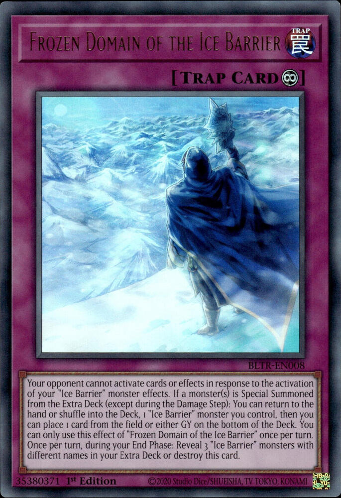 Frozen Domain of the Ice Barrier BLTR-EN008 card from Battles of Legend: Terminal Revenge
