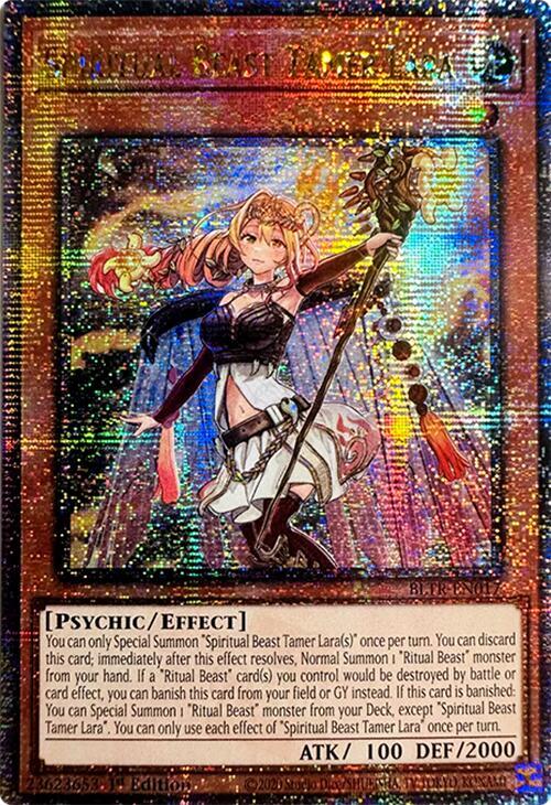 Spiritual Beast Tamer Lara (Quarter Century Secret Rare) BLTR-EN017 card from Battles of Legend: Terminal Revenge