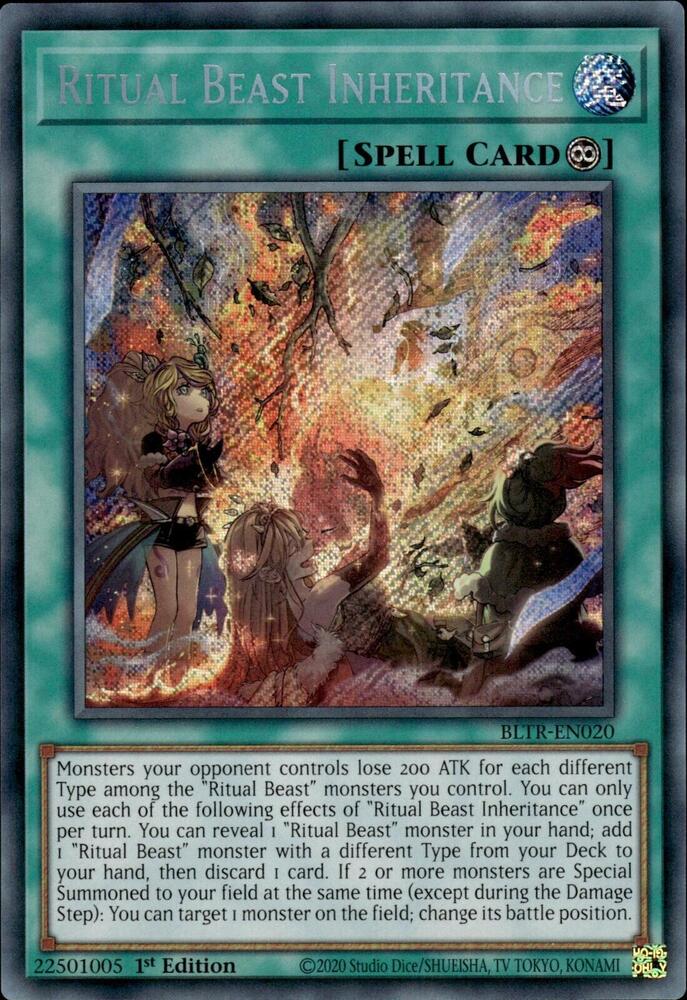 Ritual Beast Inheritance BLTR-EN020 card from Battles of Legend: Terminal Revenge