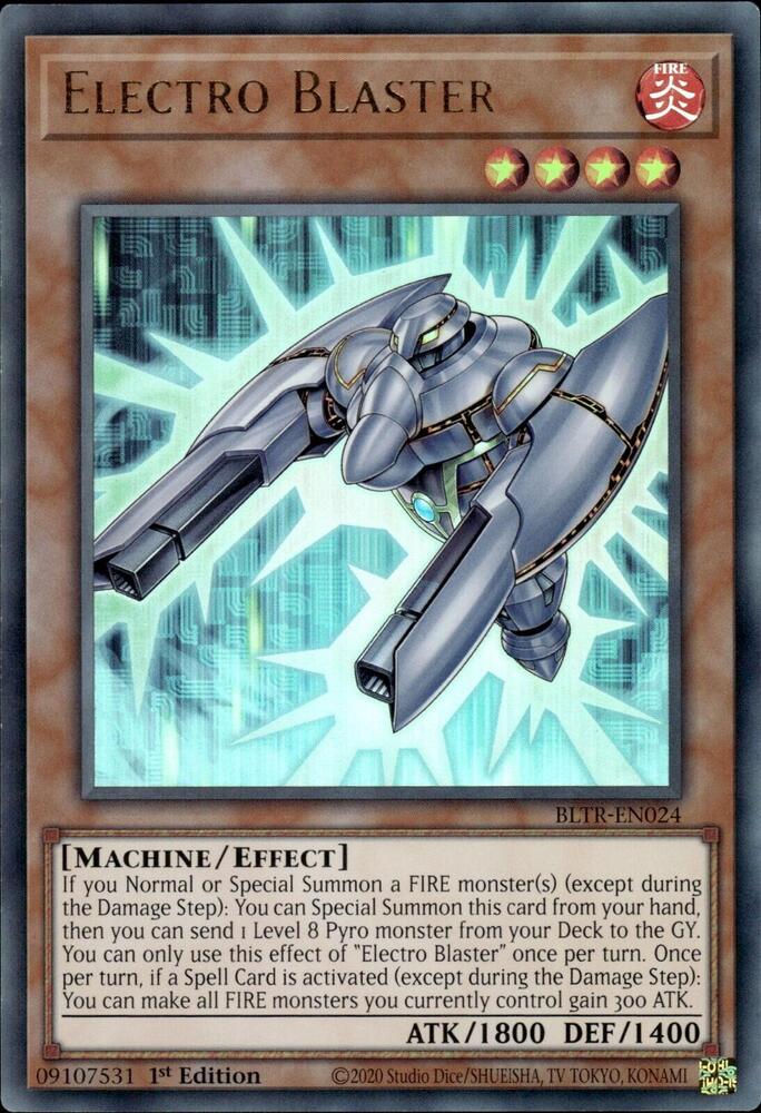 Electro Blaster BLTR-EN024 card from Battles of Legend: Terminal Revenge