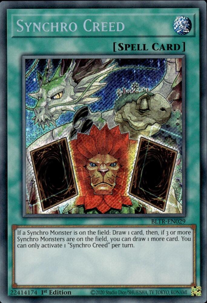 Synchro Creed BLTR-EN029 card from Battles of Legend: Terminal Revenge