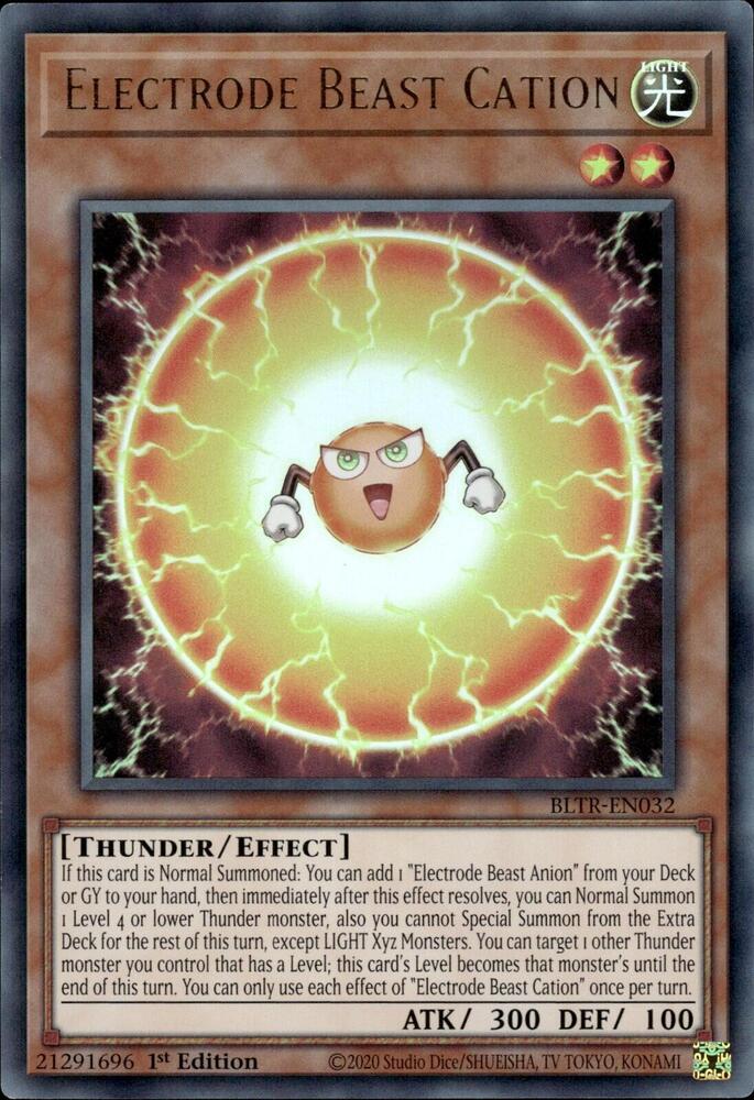 Electrode Beast Cation BLTR-EN032 card from Battles of Legend: Terminal Revenge