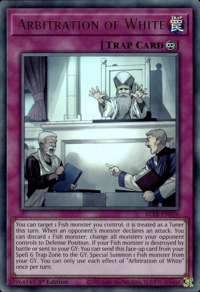 Arbitration of White BLTR-EN036 card from Battles of Legend: Terminal Revenge