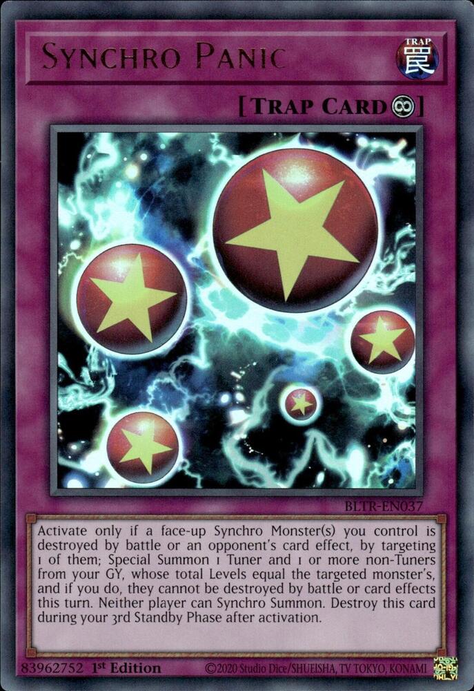 Synchro Panic BLTR-EN037 card from Battles of Legend: Terminal Revenge
