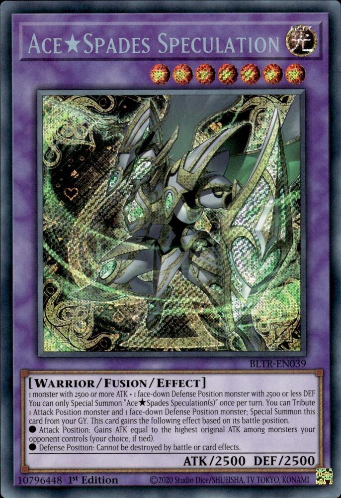 Ace Spades Speculation BLTR-EN039 card from Battles of Legend: Terminal Revenge