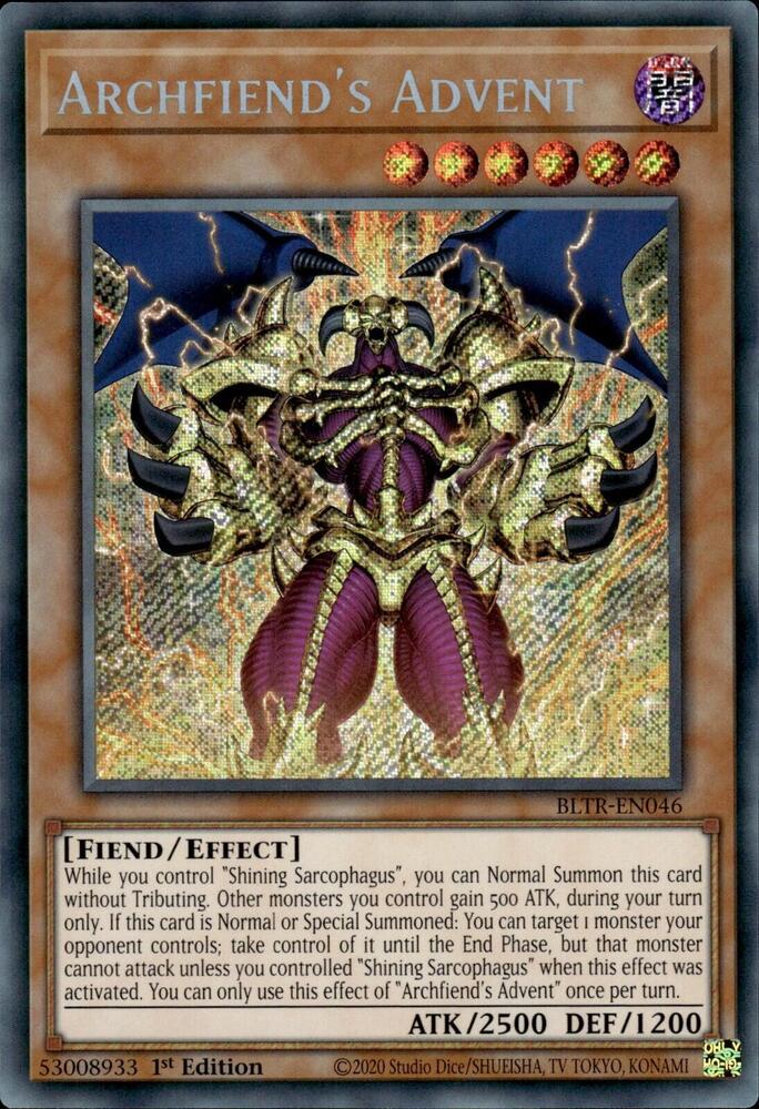 Archfiend's Advent BLTR-EN046 card from Battles of Legend: Terminal Revenge