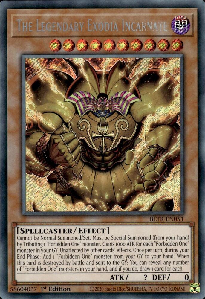 The Legendary Exodia Incarnate BLTR-EN051 card from Battles of Legend: Terminal Revenge