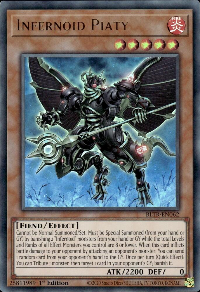 Infernoid Piaty BLTR-EN062 card from Battles of Legend: Terminal Revenge