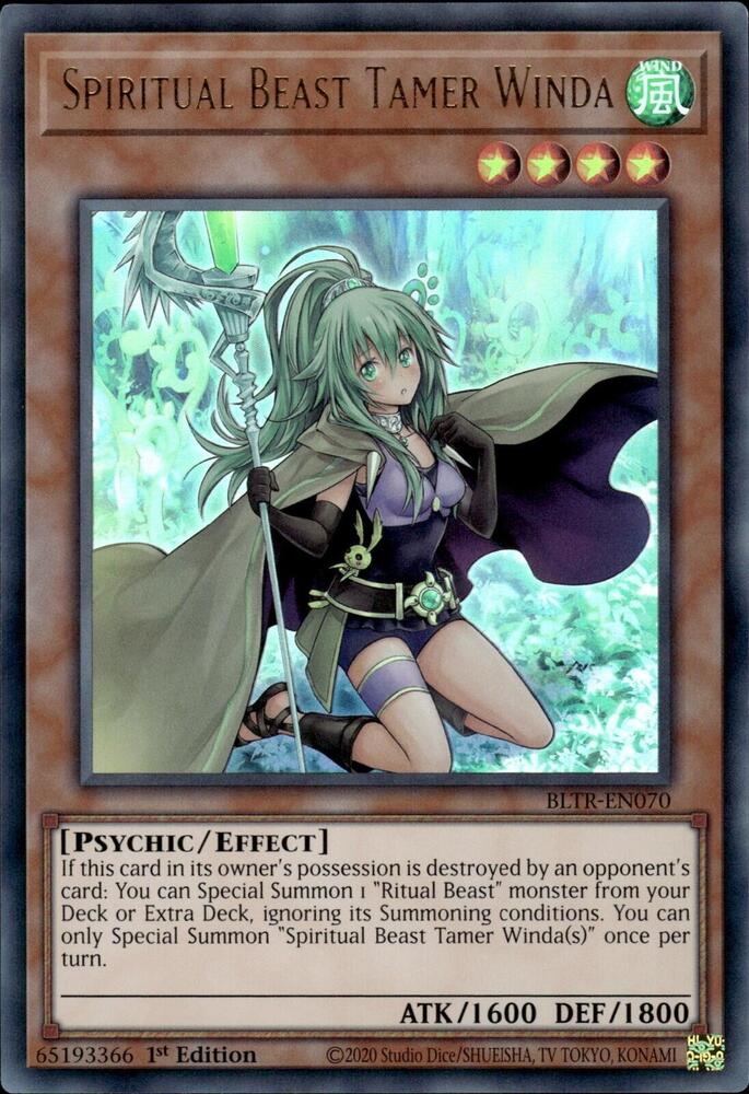Spiritual Beast Tamer Winda BLTR-EN070 card from Battles of Legend: Terminal Revenge
