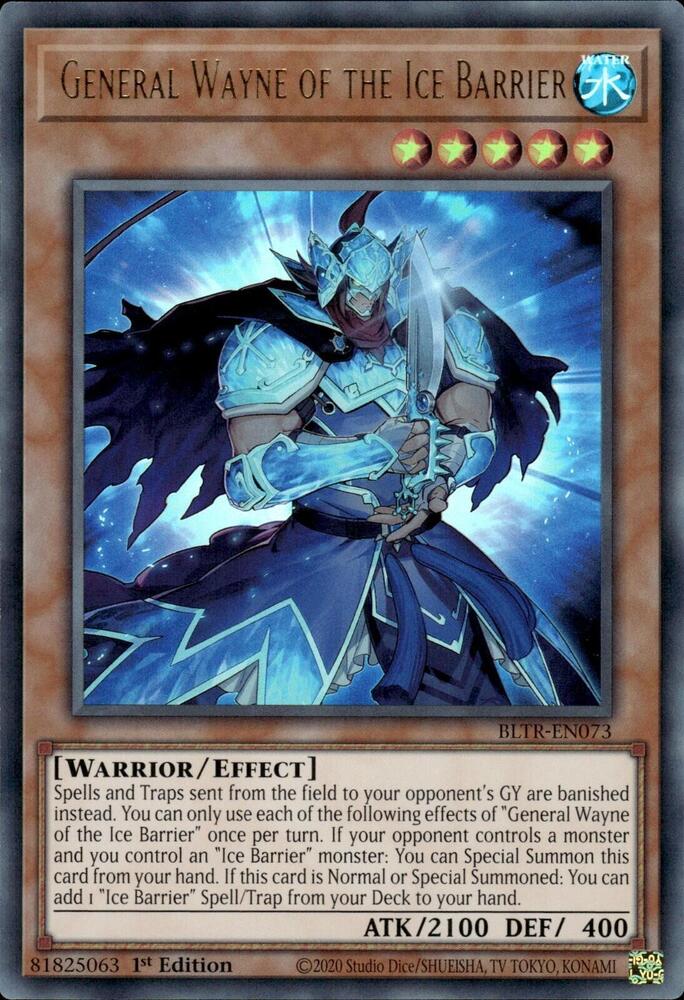 General Wayne of the Ice Barrier BLTR-EN073 card from Battles of Legend: Terminal Revenge