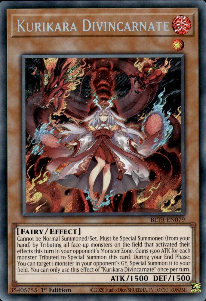 Kurikara Divincarnate BLTR-EN079 card from Battles of Legend: Terminal Revenge