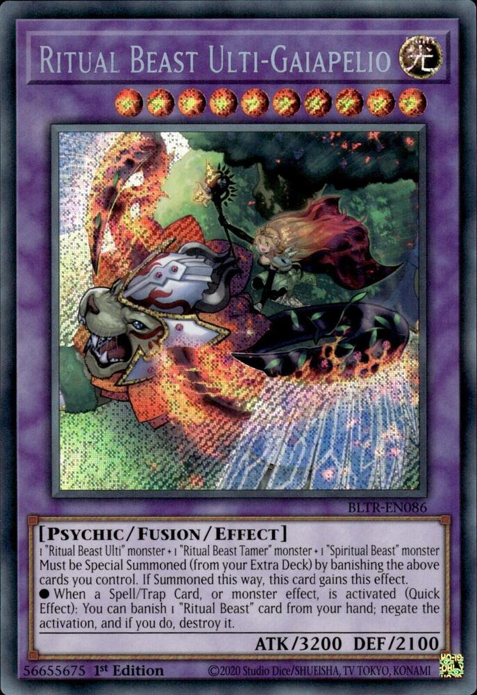 Ritual Beast Ulti-Gaiapelio BLTR-EN086 card from Battles of Legend: Terminal Revenge