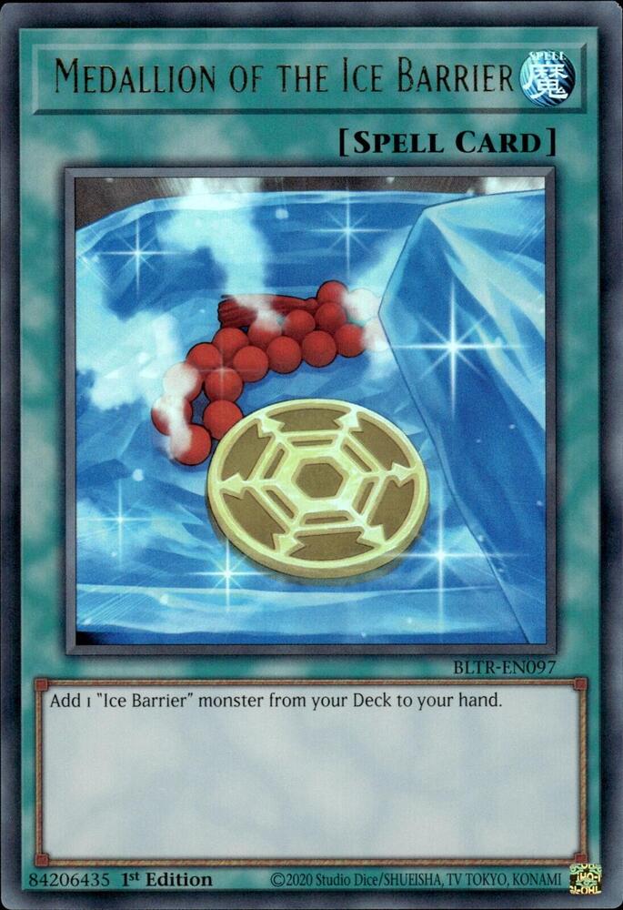 Medallion of the Ice Barrier BLTR-EN097 card from Battles of Legend: Terminal Revenge